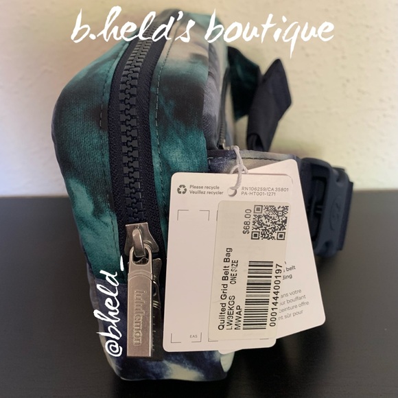 lululemon Quilted Grid Belt Bag in Meteor Wash Print Multi Blue Green OS New NWT - Picture 3 of 16